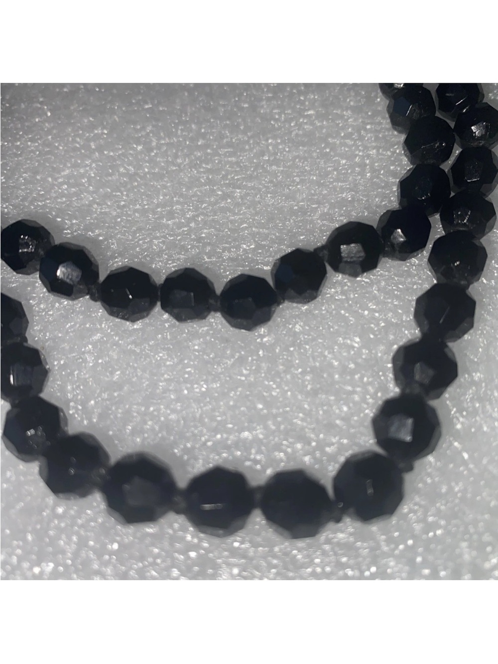 Black Faceted Bead Necklace - 3-Strand Elegant Women’s Jewelry Weiss crystal